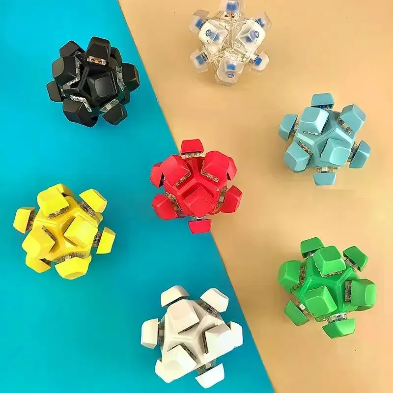 릴렉싱 12키 매직볼 피젯 키체인 DIY 키보드 키 버튼 핑거 키보드 캡 키캡 시간 죽이기용 핀치 토이 성인용