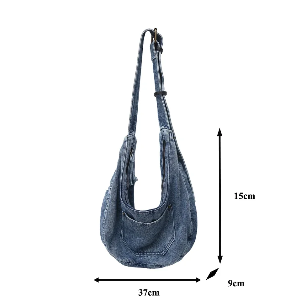 Big Denim Women's Bag New Jeans Shoulder Cross Bag Messenger Bag Y2K Cowboy Eco Bag Korean Shopping Satchels Soft Canvas Handbag