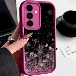 Soft Cover Cherry Blossom Phone Case - Elegant Floral Design for Samsung A37 (A507 Rose Red)