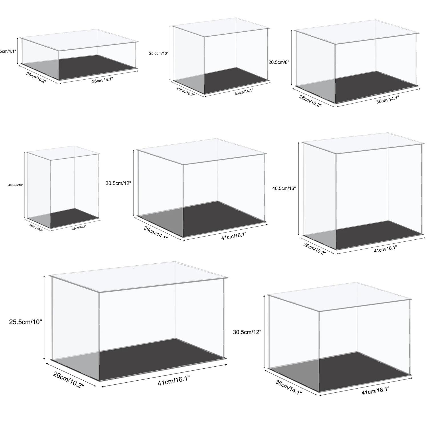 Acrylic Display Case Plastic Box Cube Storage Box Clear Small Assemble Dustproof Showcase for Collectibles Items Dolls Car Model