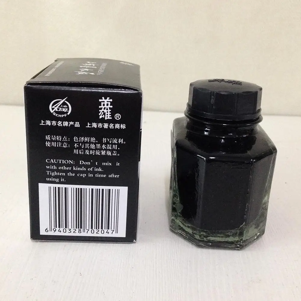 50ml 유리병 만년필 잉크 리필 부드러운 필기감 만년필용 고품질 문구 학생용 사무용