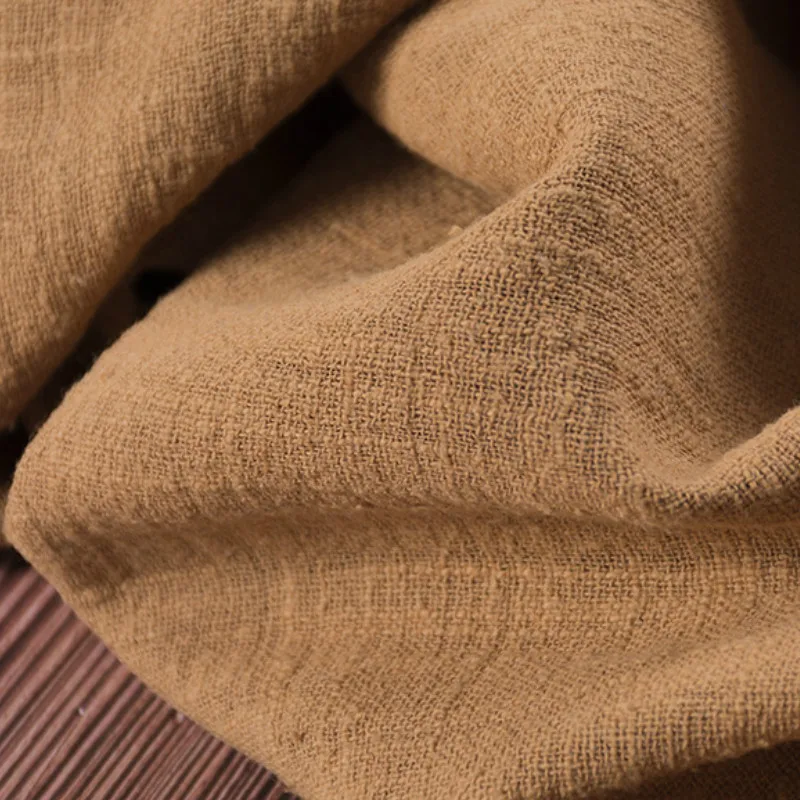 50x135cm tessuto di lino in cotone tinta unita abiti fatti a mano abito in Crepe di bambù fiammato abbigliamento moda cucito fai da te materiale artigianale
