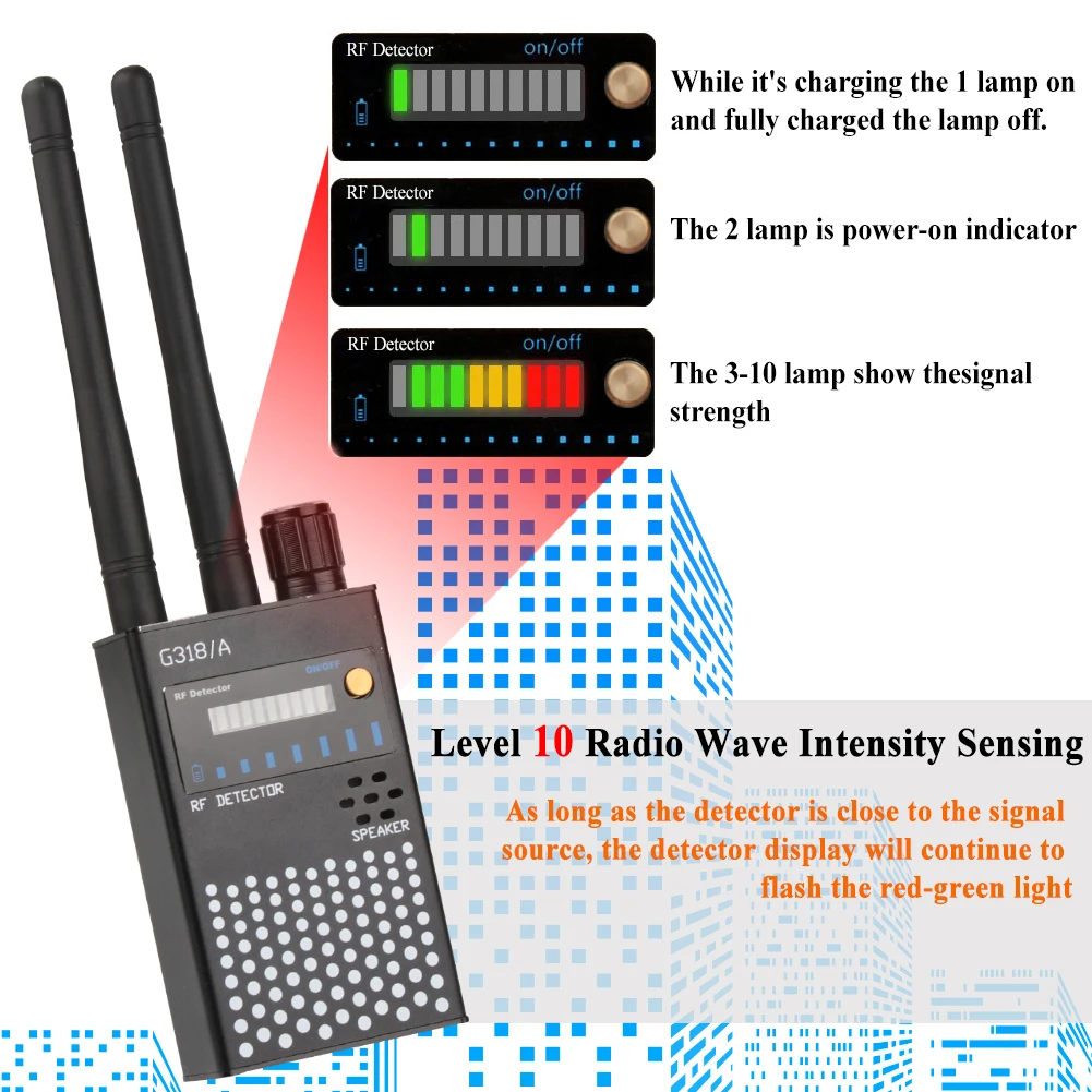 

Anti Spy RF CDMA Signal Detects Antenna GSM Audio Bug GPS Tracker Finder Wireless Spy Camera Anti-Eavesdropping Radar Radio Scan