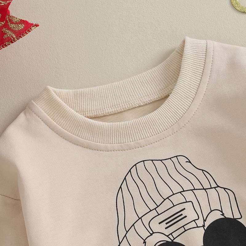 

Newborn Baby Boy Girl Christmas Outfits Santa Print Long Sleeve Bubble Romper Sweatshirt Fall Winter Clothes