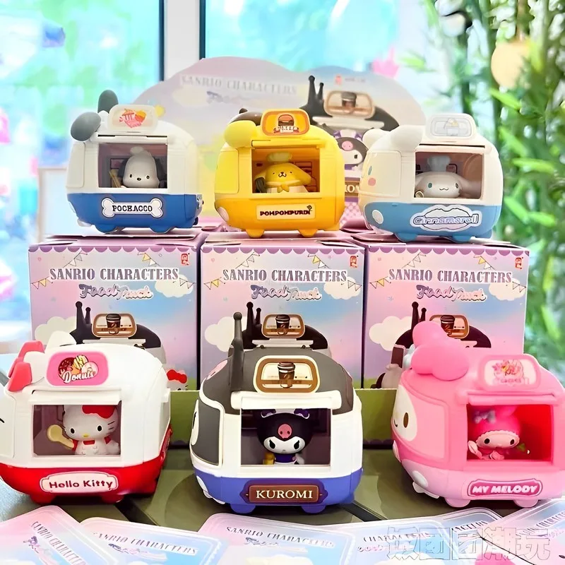 

Sanrio Blind Box Gourmet Mobile Food Truck Kuromi My Melody Hello Kitty Anime Figure Caja Ciega Mystery Box Decor Birthday Gifts