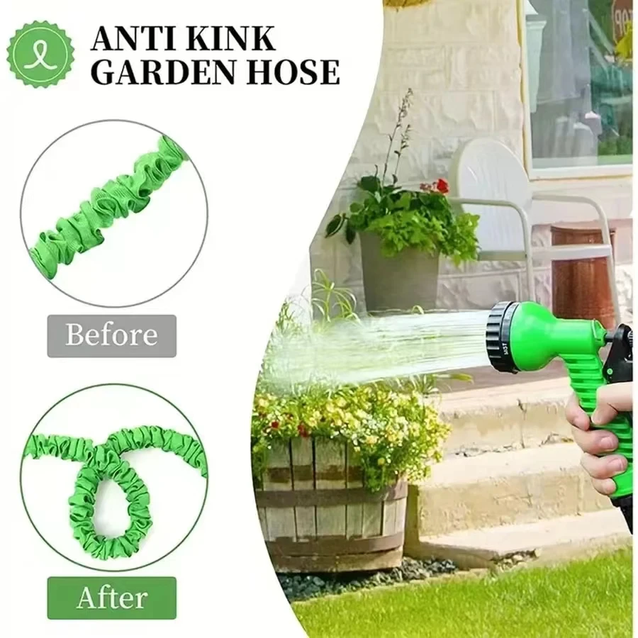 Expandable Magic Hose High-Pressure Car Wash 7 Water Spraying Functions Water Gun Home Garden