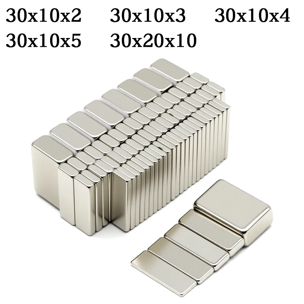 แม่เหล็กนีโอไดเมียมที่มีพลังพิเศษแม่เหล็ก NdfeB N35 แม่เหล็กถาวรที่แข็งแกร่งอิมาเนสแม่เหล็กตู้เย็น 30x20x10 มม. 1