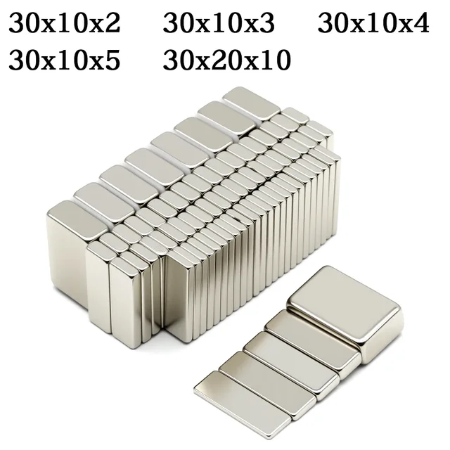 แม่เหล็กนีโอไดเมียมที่มีพลังพิเศษแม่เหล็ก NdfeB N35 แม่เหล็กถาวรที่แข็งแกร่งอิมาเนสแม่เหล็กตู้เย็น 30x20x10 มม. 1