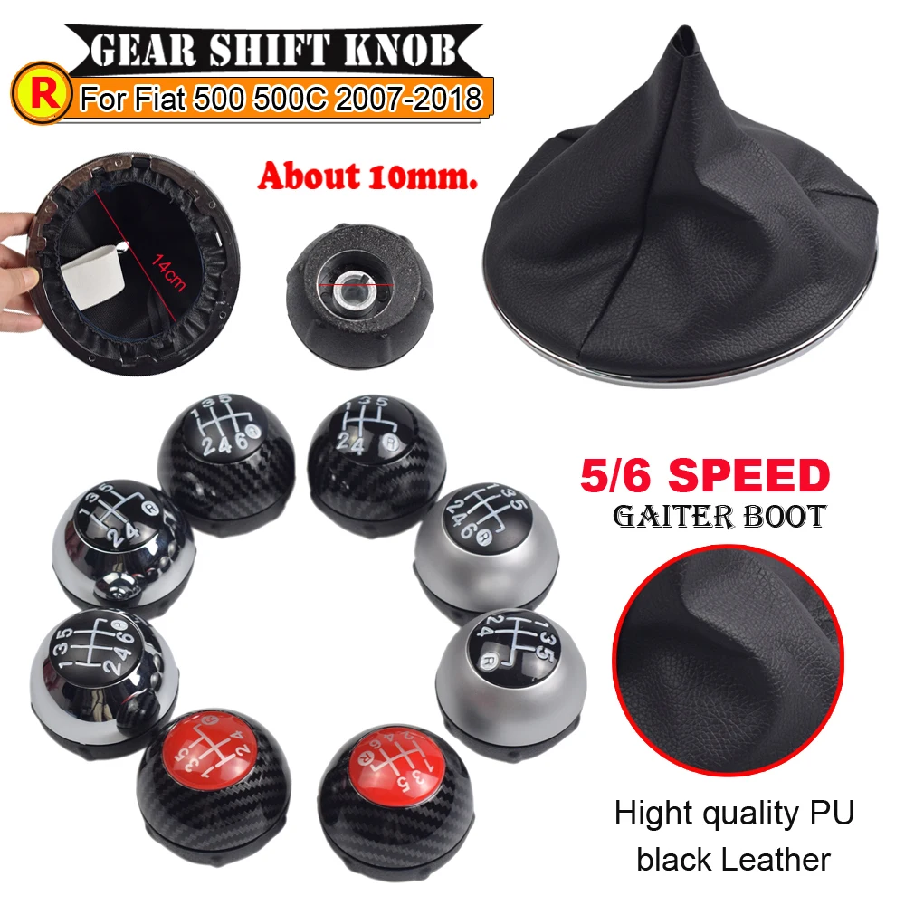 6 Speed ​​Versnellingspook Versnellingspook Knop Handmatige Transmissie 55344048 Voor Fiat 500 2012 2013 2014 2015 2016 2017 2018 KMAGE(A