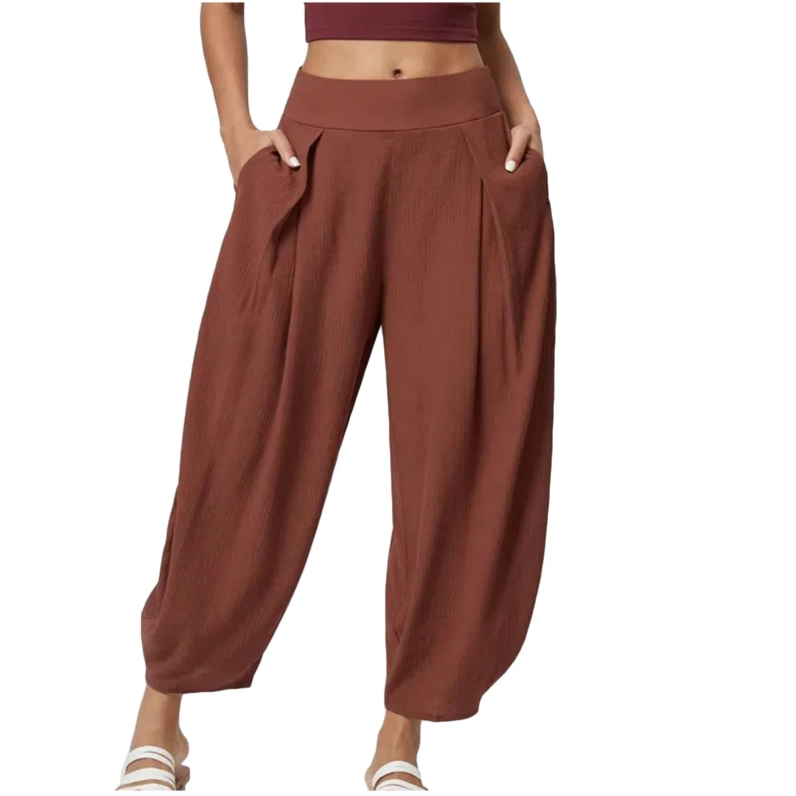 

Women'S High Waist Trousers Casual Beach Long Pant Solid Color Wide Leg Pants Yoga Pants Pant Sets Women'S Pants Clothes