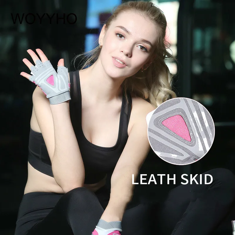 Women Professional Gym Gloves Weight Lifting Crossfit Workout Fitness Gloves Breathable Bodybuilding Half Finger Hand Protector 4