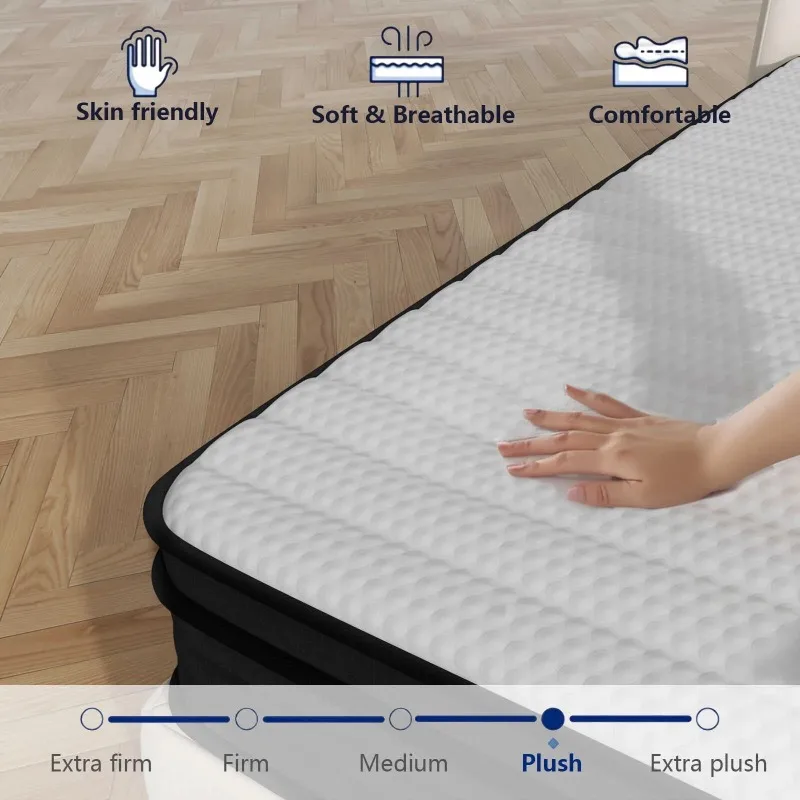 Queen Mattress, 10 Inch Memory Foam Hybrid Mattress in a Box, Individual Pocket Spring Mattress for Pressure Relief 4
