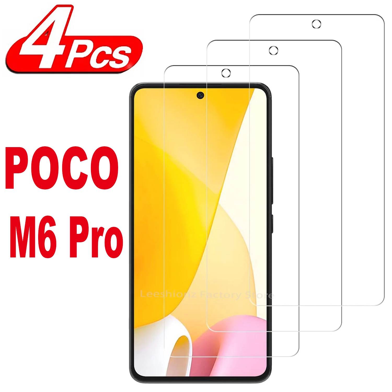 

HD Screen Protector Glass For Xiaomi POCO M6 Pro 2/4Pcs 9H Tempered Glass Film