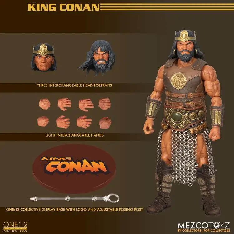 Mezco ONE:12 킹 코난 액션 피규어, 1/12 컬렉션, 애니메이션 피규어 모델 조각상, 오리지널 피규어 장난감, 취미, 어린이 선물
