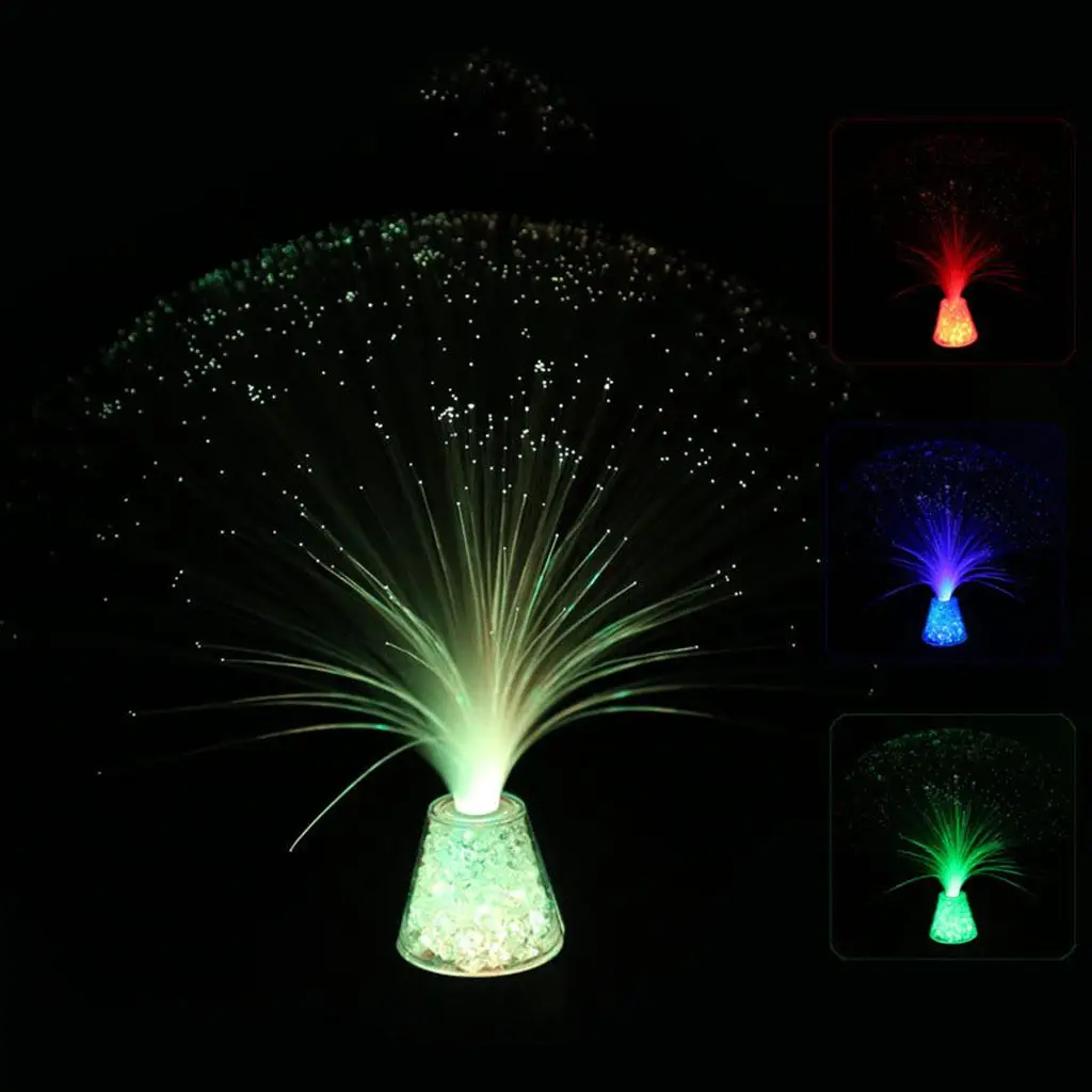 Multicolor LED Fiber Optic Lamp Holiday Wedding Fiberoptic Room Decor Xmas