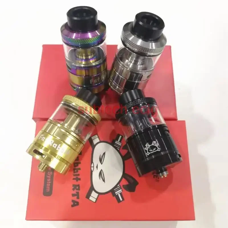 

Fat Rabbit RTA Atomizer Tank 28mm 5.5ml Capacity Dual Airflow System 810 Drip Tip Adopts Postless Building Deck Vape Ecig Pen