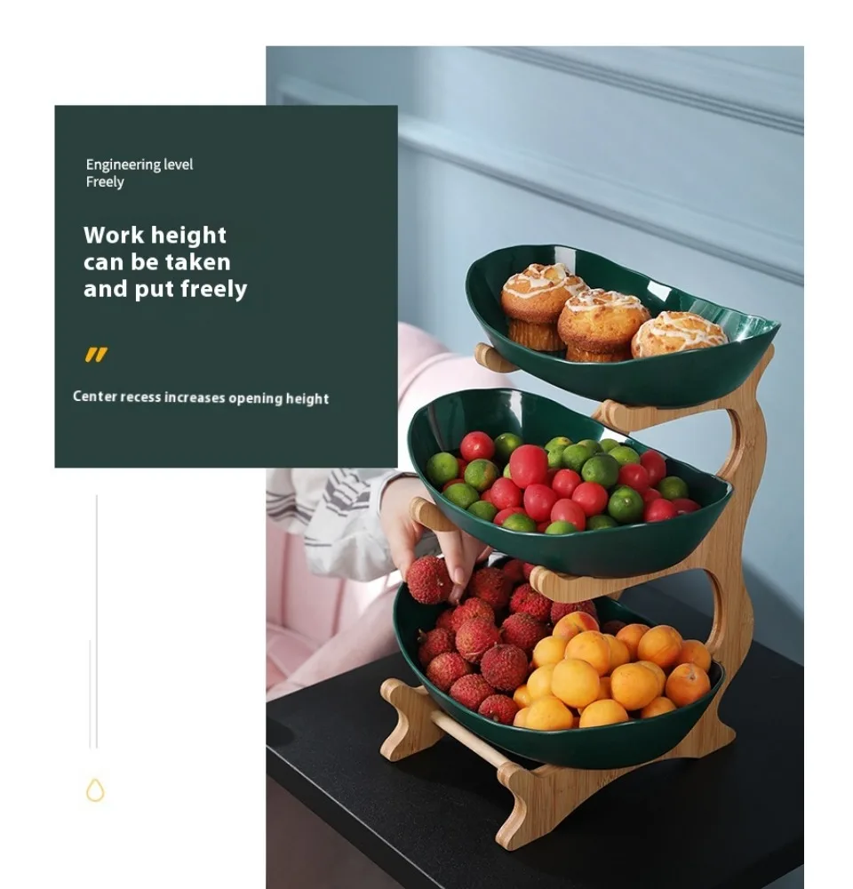 Three Layer Table Plates Dinnerware Snack Candy Cake Stand Salad Bowl