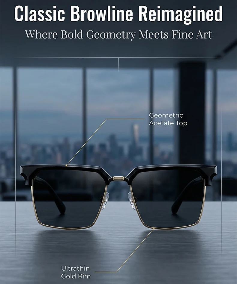Men's Y2K Vintage Oversized Square Sunglasses Front Profile