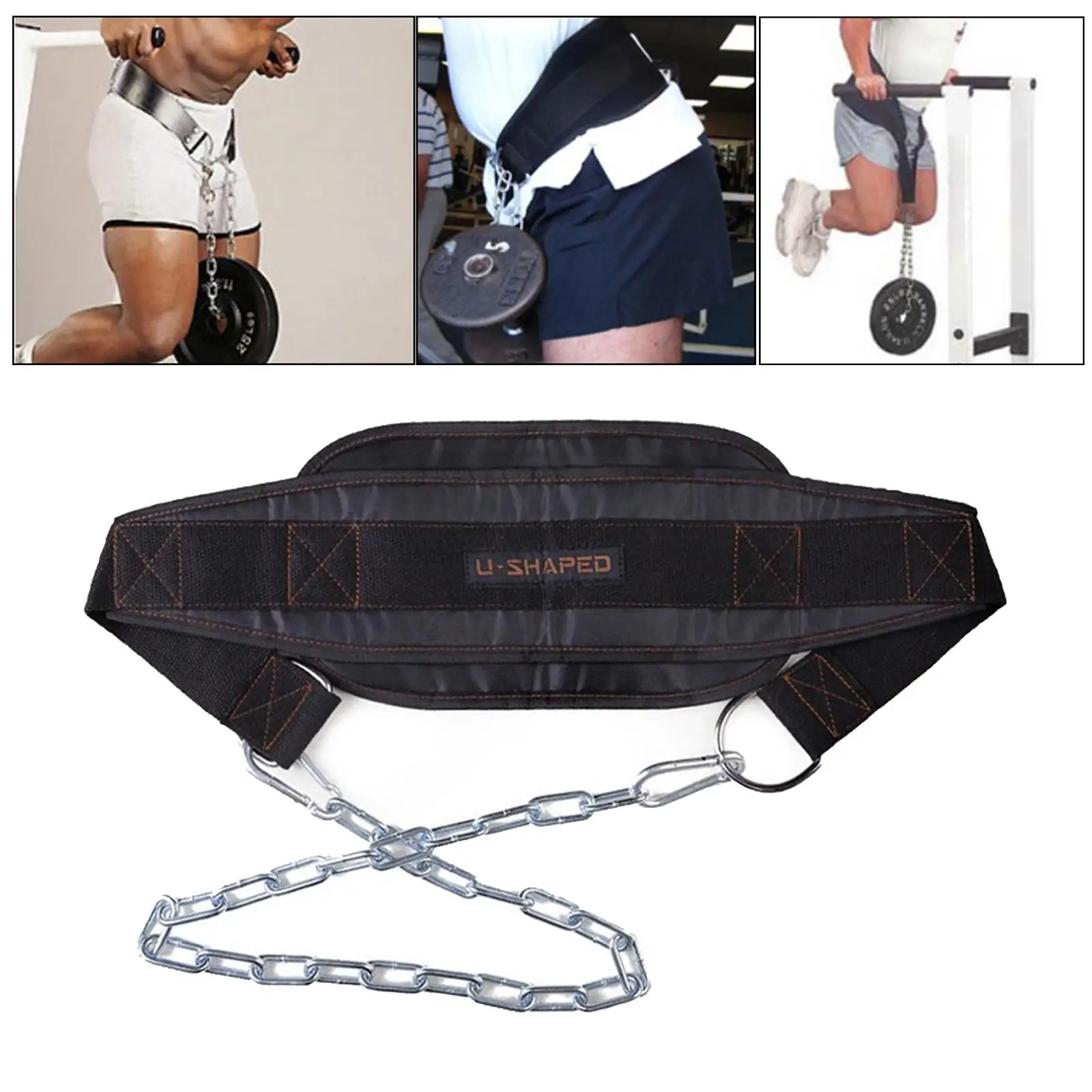 Dipping Pull Up Weight Belt With Chain Fitness Back Support Dips Ups Belt Band
