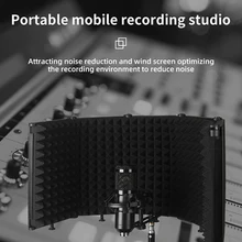 

Professional Studio Microphone Soundproof Shield Tabletop Sound Absorption Foam Reflection Filter Mic Sponge Soundproof Shield