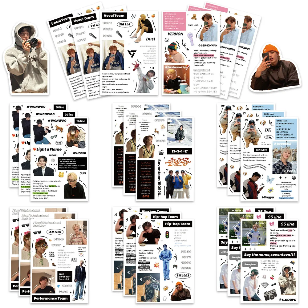 Наклейки-пазлы в Корейском стиле Kpop Team, 8 листов