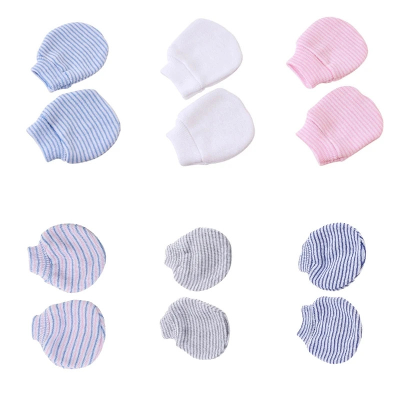 3Pair/set Simple Baby Knit Gloves Newborn Anti-eat Hand Anti-Grab Glove 3