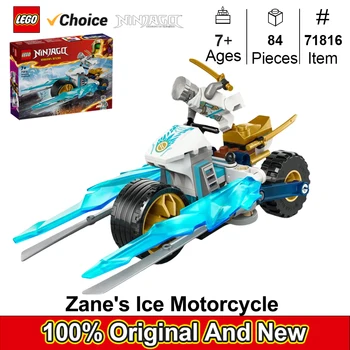 LEGO 71816 NINJAGO Zane’s Ice Motorcycle Toy with 1 Minifigure Included, Buildable Model Vehicle, Ninja Gift for Kids Ages 7