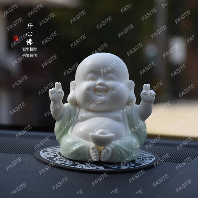 Maitreya-Statue de Bouddha Porte-Bonheur en Céramique pour
