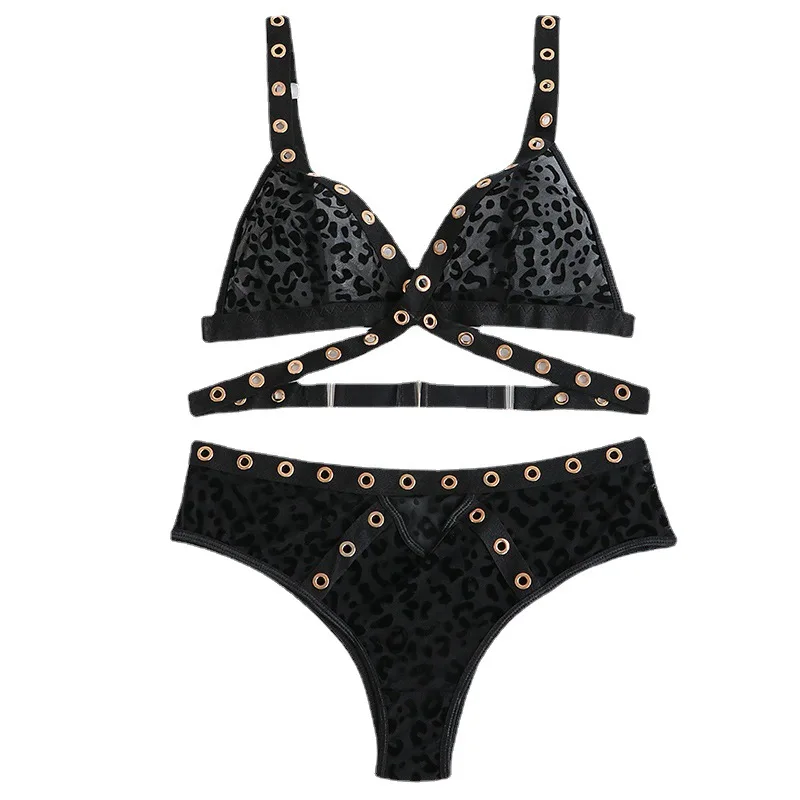 

Новинка 2023, женский сексуальный корсет, Экзотическая одежда с леопардовым принтом, 2 предмета, интимная Пижама, нижнее белье с открытой спиной