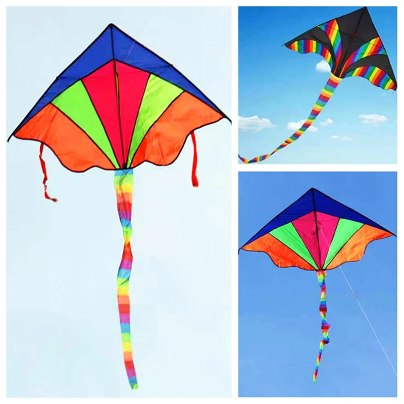free shipping rainbow kite for kids kite nylon toys flying kites