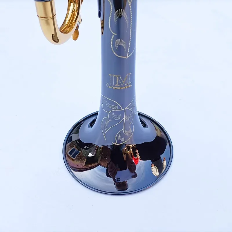 New Sell Professional Bb Trumpet Black Nickel Gold Plated Yellow Brass Instruments Bb Trumpete Popular Musical Inst