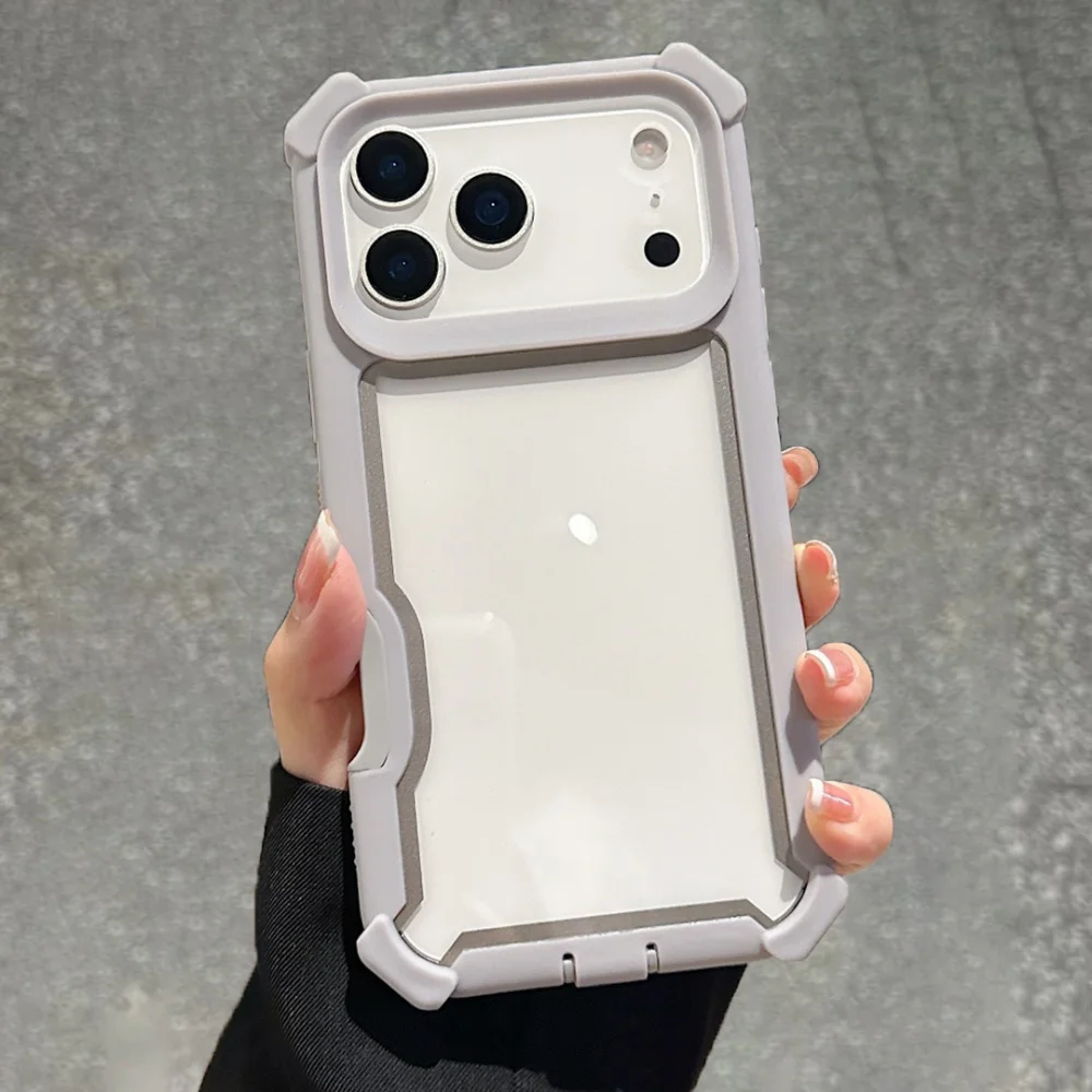 Rugged Shockproof Military Grade Transparent Phone Case with Armor Design