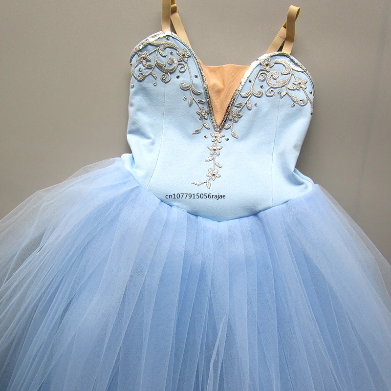 

Sky Blue Ballet Dress Girls Kids Child Long Tulle Dress Adulto Women Swan Lake Dance Halloween Ballet Costume Ballerina Dress