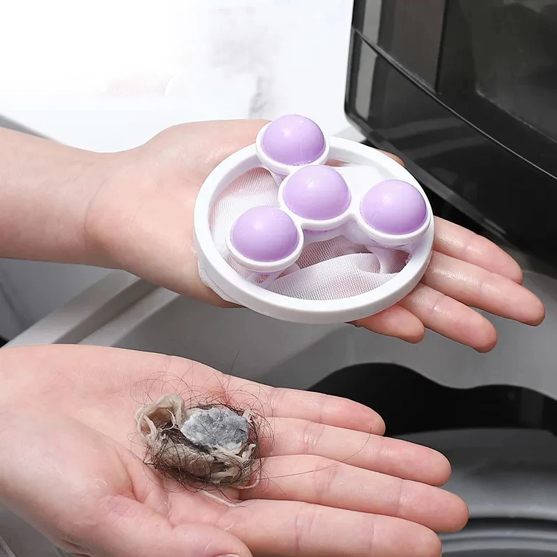 Washing Machine Hair Filter Floating Pet Fur Lint Hair Removal Catcher Reusable Mesh Dirty Collection Pouch Cleaning Balls laundry hair catcher