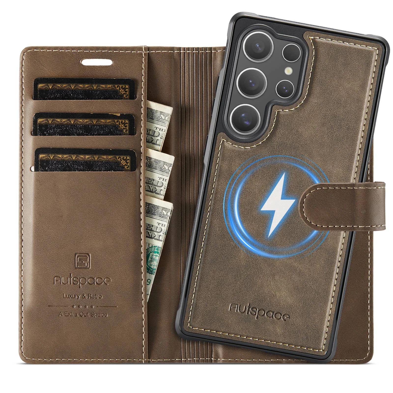 Premium Detachable Wallet Case | 2-in-1 Flip Folio with Card Holder, RFID Blocking, Kickstand & Shockproof Protection