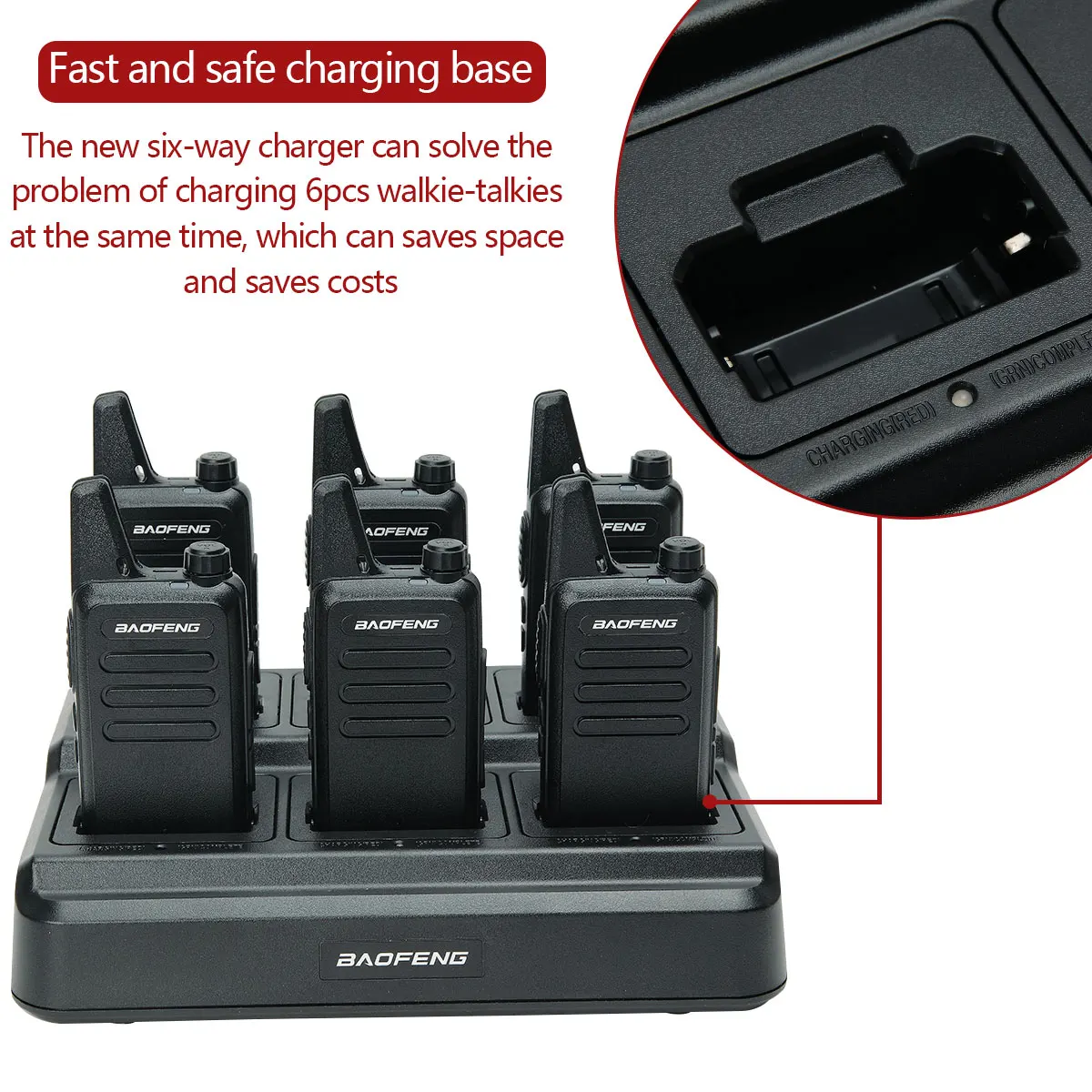 6Pcs Baofeng BF-T20 Mini Powerful Walkie Talkie 16 Channels Long Range Two  Way Radio with Six-Way Charger for Hotel Restaurant AliExpress