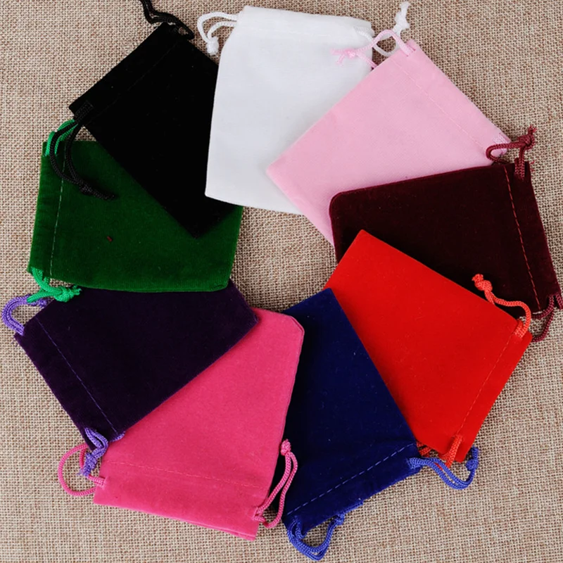 

Purchase High Quality Multi Color Velvet Jewelry Bag Christmas Party Gift Packaging Wedding Candy Luxury Small Drawstring Bag