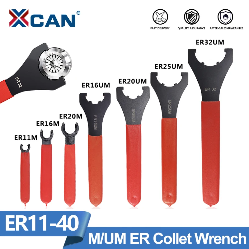 XCAN Tool Holder Wrench M Type UM Type ER Collet Chuck Nut Wrench 1pc ER11/ER16/ER20/ER25/ER32/ER40 CNC Milling Tool ER Spanner