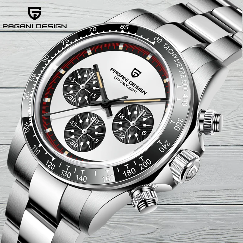 

PAGANI DESIGN 40MM Classic Men Quartz Watches Ceramic Bezel Stainless Steel Waterproof Clock Luxury Sapphire Glass Chronograph