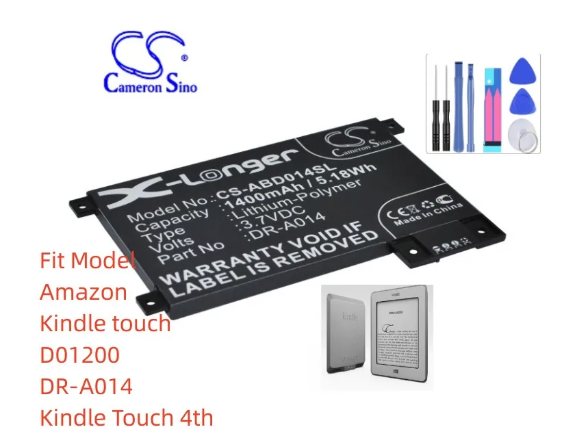E-Book, Batteria E-Reader Per Amazon 170-1056-00 Dr-A014 Mc-354775 S2011-002-A -S Kindle Touch D01200 Dr-A014 Kindle Touch 4Th