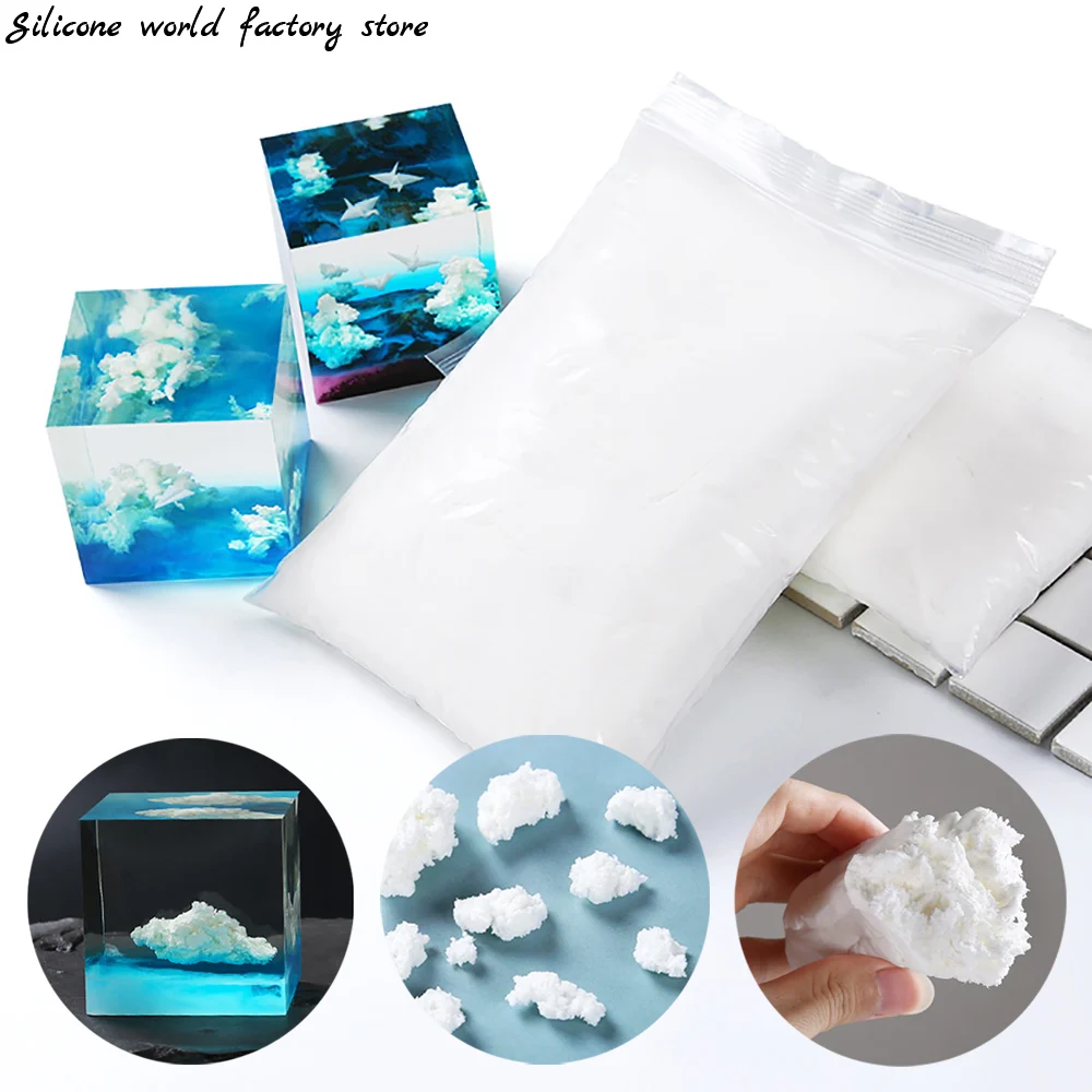 Silicone world 80g/Bag Resin Filling Decoration Epoxy Resin White Paper Clay Resin Filler Decoration Cloud Clay DIY Resin Crafts