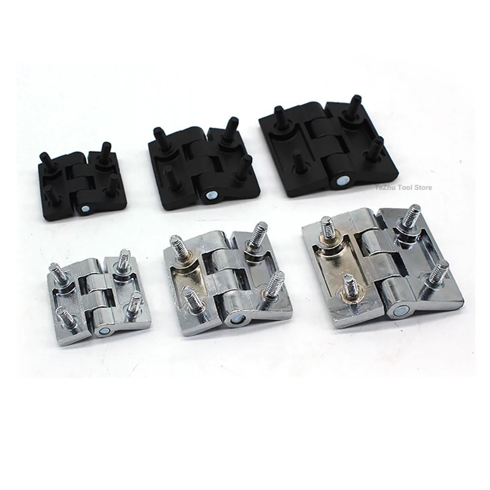 Door hinges 1pcs 40/50/60/65/80mm butt metal black cabinet aluminium box backflap shed heavy-duty thickened