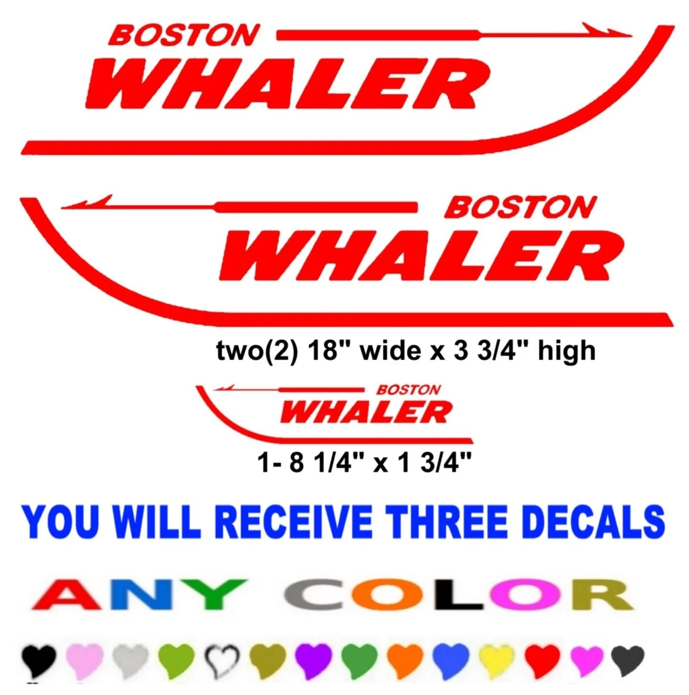 

For 1Set BOSTON WHALER boat stickers decals (ANY COLOR) FISH FISHING