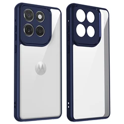 Clear TPU Anti - Drop Phone Case - Transparent Protective Cover for Motorola Moto Edge Series (Blue)