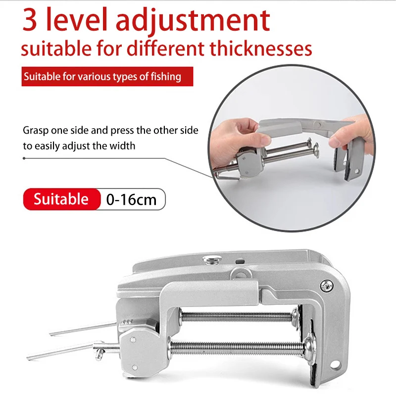 KASE Original Boat Fishing Rod Holder 0 to16cm Width adjustable 360 Degree Rotation Aluminum Alloy Boat Fishing Rod Keeper