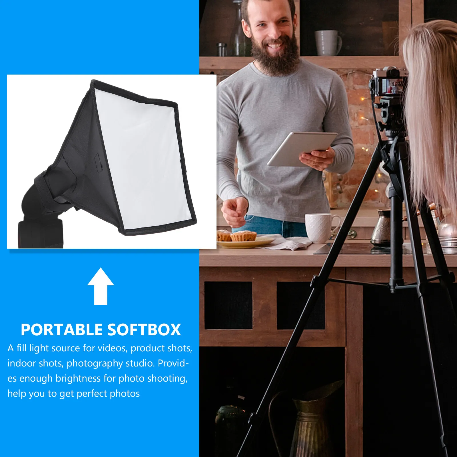 20x30인치 사진 촬영용 소프트박스 휴대용 라이트 디퓨저 (사진, 비디오 조명, 스튜디오 인물 사진, 제품 촬영, 카메라 플래시용)