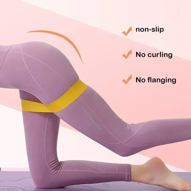 1PC Yoga Tension Belt Fitness Elastic Resistance Belt Squat Tension Ring Stretching Exercise Belt Home Gym Yoga Strap 5