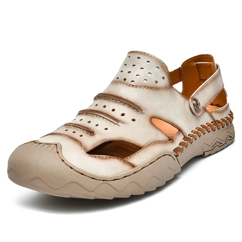 Mens Outdoor Sports Summer Shoes Low Heel Sliders Sandals Summer Men's Beach Shoes_voghion.com