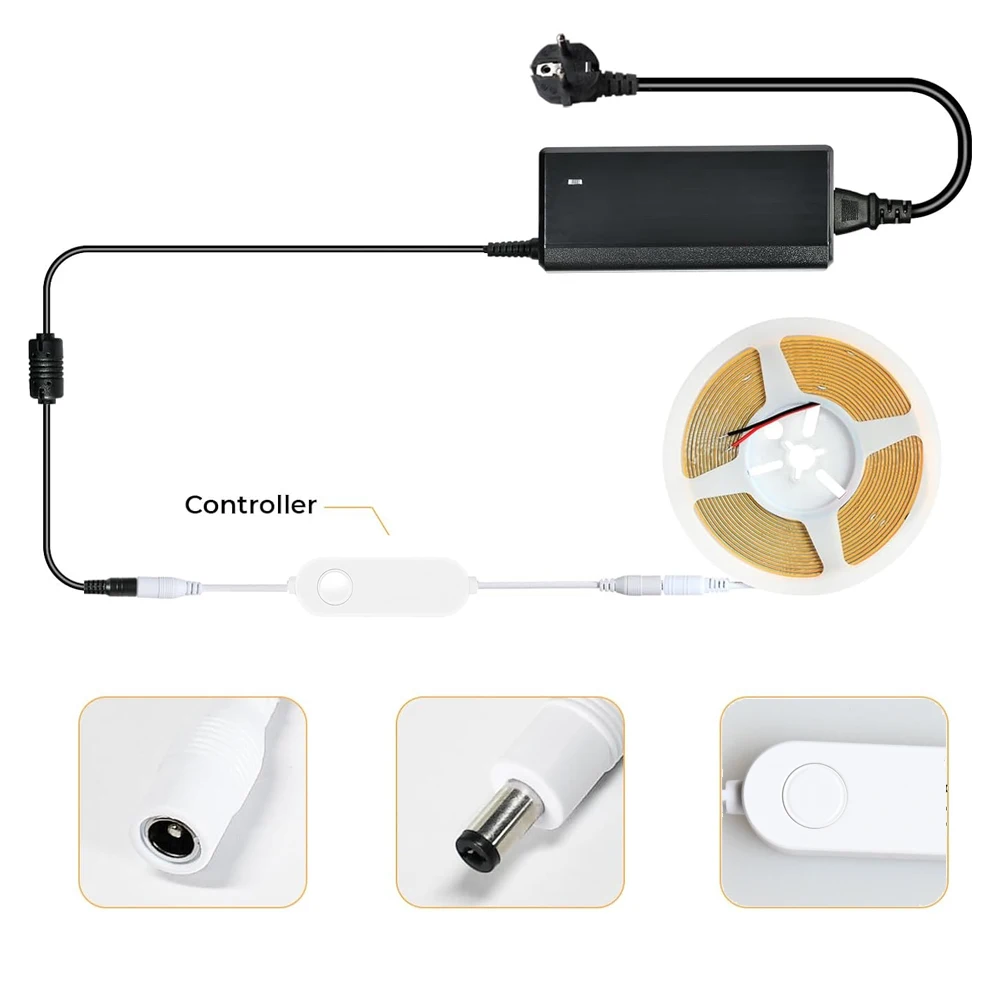 Homekit WiFi Mini Led Dimmer Controller 5V 12V 24V APP Dimming Siri Voice Control For 5050 2835 COB Single Color LED Strip Light