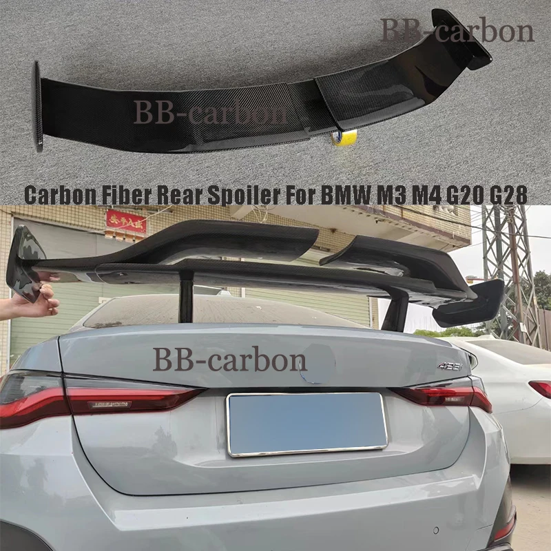 

For BMW M3 M4 G80 G82 High Quality Real Carbon Fiber / FRP Unpainted Car Body Kits Rear Spolier Big Wing